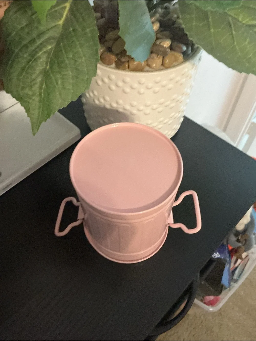 Versatile Pink Metal Pencil Cup - Compact Desk Organizer